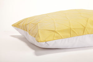 White and Yellow origami throw pillow cover 55x40 cm, 21.6X16 ", Printed geometric cushion cover. Irad pillow