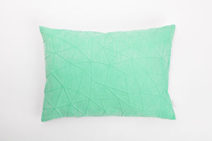 White and Mint origami throw pillow cover 55x40 cm, 21.6X16 ", Printed geometric cushion cover. Irad pillow