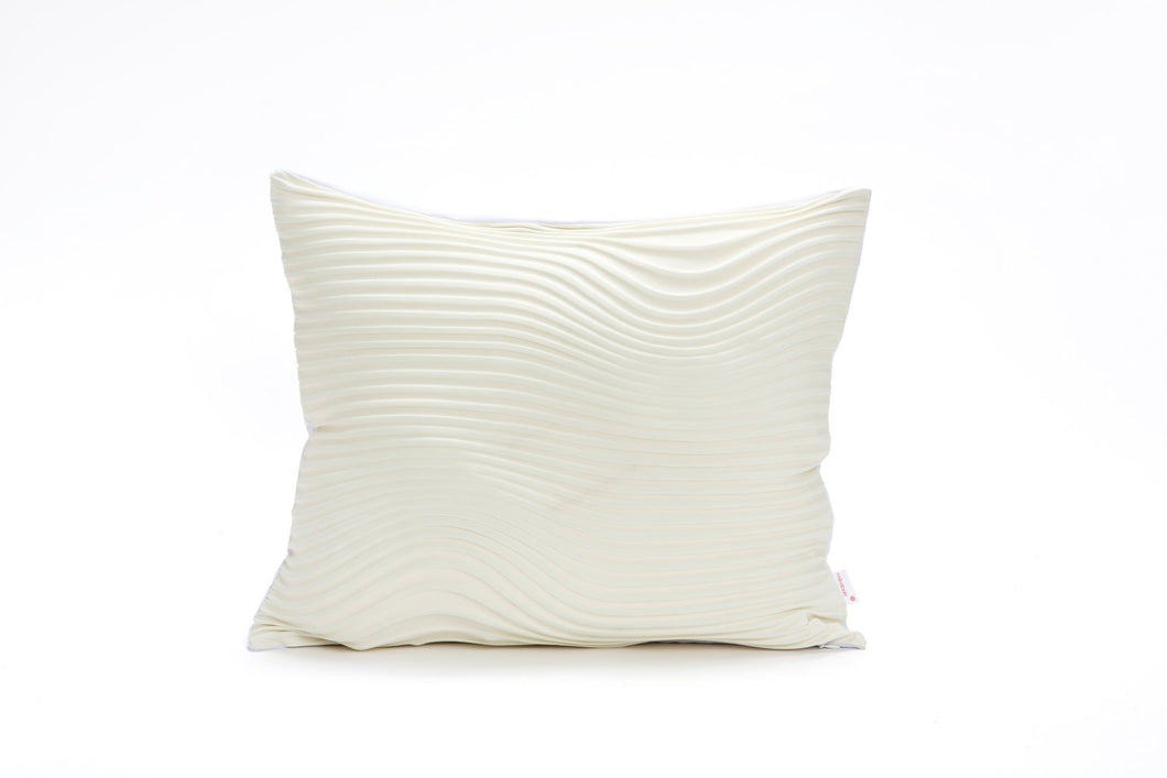 Cream textured pillow cover,50x45 cm/9.6X17.7