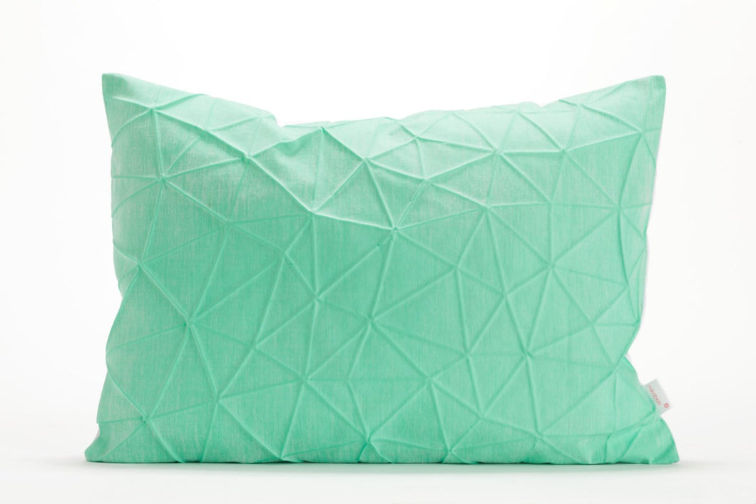White and Mint origami throw pillow cover 55x40 cm, 21.6X16 