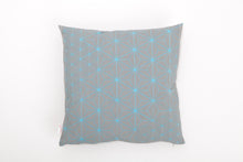 Gray & Light Blue designer throw pillow cover 15.7x15.7”. Japanese inspired decorative design. Removable printed pillow cover. Tamara pillow