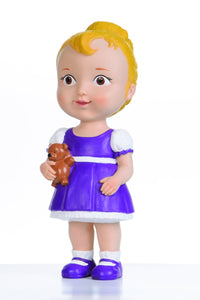 Blonde Hair Girl with Teddy Bear Doll