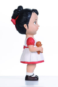 Black Hair Girl with Teddy Bear Doll
