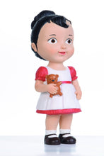 Black Hair Girl with Teddy Bear Doll