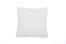 White designer throw pillow cover 19.5x19.5”  50x50cm. Blue geometric textile design. Removable printed pillow cover, Ilay pillow