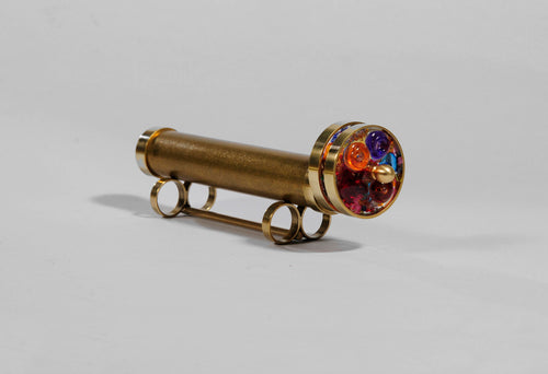 Short Small Wheels Kaleidoscope, Brass Kaleidoscope, Gift for boss , Personalized gift