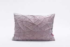 Pale violet origami throw pillow cover 55x40 cm, 21.6X16 ", Printed geometric cushion cover. Irad pillow