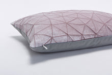 Pale violet origami throw pillow cover 55x40 cm, 21.6X16 ", Printed geometric cushion cover. Irad pillow