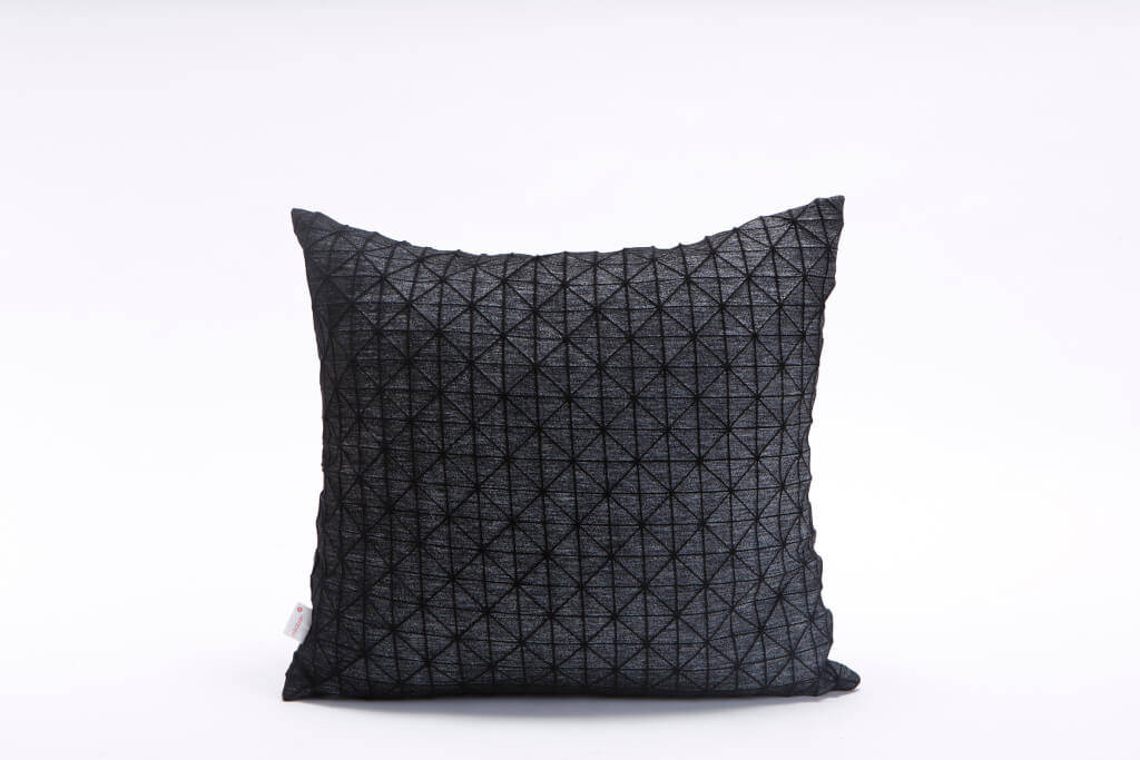 Washed White on Black Square, Geo origami geometric Cushion Cover 50x50 cm, 19.5X19.5 inch, Printed pillow cover Home decor accessory,
