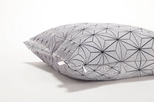 White & Black designer throw pillow cover 15.7x15.7”. Japanese inspired decorative design. Removable printed pillow cover, Tamara pilow