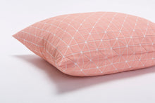 textured designer throw pillow cover 19.5x19.5”  50x50cm. Pink Decorative Design. Removable Cotton print, Geo pillow