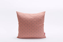 pink peach on grey origami pillow cover 19.5x19.5” - 50x50cm. Nature inspired Decorative Design. Removable Cotton print, Geo pillow