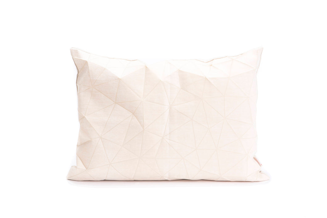 White origami throw pillow cover 55x40 cm, 21.6X16 