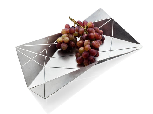 FORI-origami fruit holder. Fruit Bowl. Key Holder. Centerpiece. Modernist Metal Decorative Bowl. Innovative design