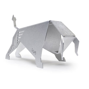 BULL-urban origami. Motivational modern sculpture. Entrepreneur Trading Art. Desk Accessory. Taurus birthday gift. Flat gift