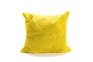 Origami throw pillow, contemporary cushion cover, 19.5X19.5, 50x50, yellow printed folding cushion, Home decor accessory, Geo pillow