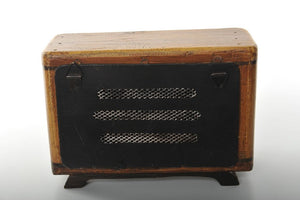 Wooden Miniature of an Old Fashioned Radio with Buttons Vintage Decoration Antique Trinket Box