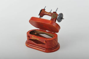 Miniature Red Vulcan Senior Sewing Machine Replica Vintage Decoration Antique Trinket Box