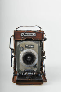 Wood and Metal 1950's Camera Replica Vintage Decoration Antique Trinket Box