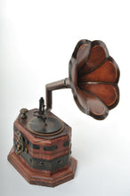Vintage Miniature Gramophone Unique Decoration Antique Wooden Trinket Box