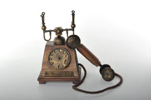 Rusty Vintage Wooden Rotary Dial Phone Miniature Antique Trinket Box Unique Decoration