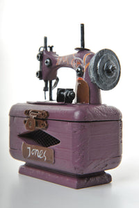 Miniature Purple Jones Sewing Machine Replica Vintage Decoration Antique Trinket Box