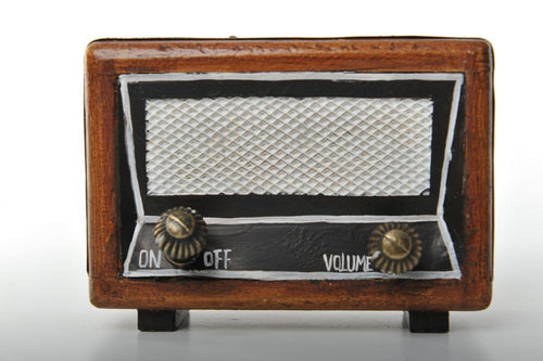 Wooden Miniature Replica of a Classic Radio Vintage Decoration Antique Trinket Box