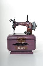 Miniature Purple Jones Sewing Machine Replica Vintage Decoration Antique Trinket Box