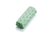 textured designer throw pillow cover 19.5x19.5”  50x50cm. Green Decorative Design. Removable Cotton print, Geo pillow