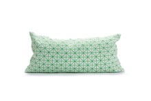 Green white pillow, geometric cushion cover 30x60 cm, Printed origami cushion Home decor accessory, Geo pillow