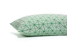 Green white pillow, geometric cushion cover 30x60 cm, Printed origami cushion Home decor accessory, Geo pillow