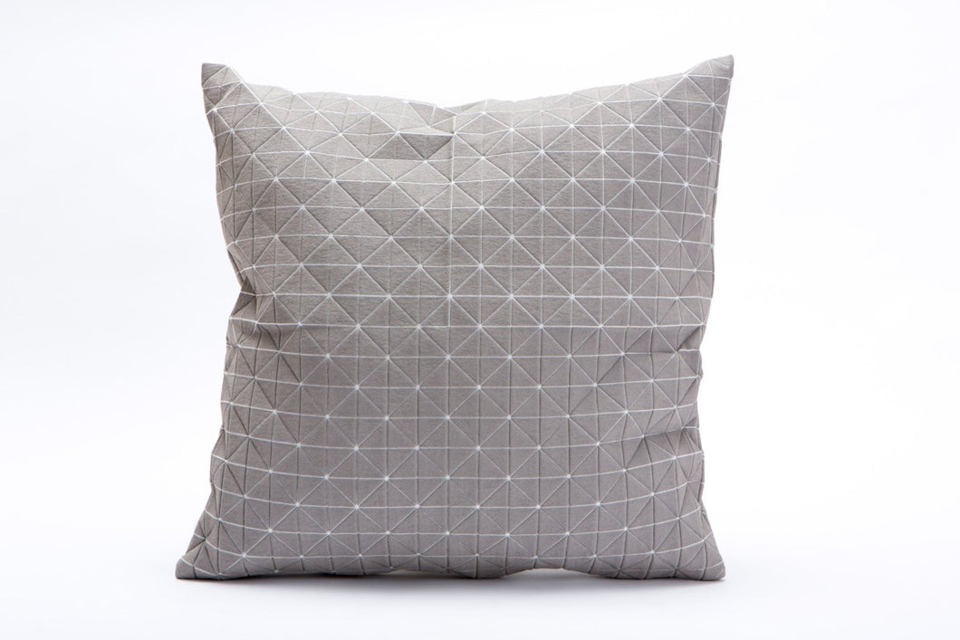 Light Grey designer throw pillow cover 19.5x19.5” -  50x50cm.  Nature inspired  Decorative Design. Removable Cotton print, Geo pillow