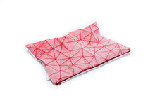 White and Red geometric pillow cover 55x40 cm, 21.6X16 ", Printed origami cushion Home decor accessory. Irad pillow