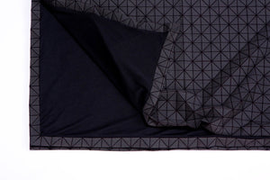 Black geometric sofa throw 180x180 cm/ 70x70 inch. Charcoal origami plaid. Modern texture home decor accessory, Fap throw