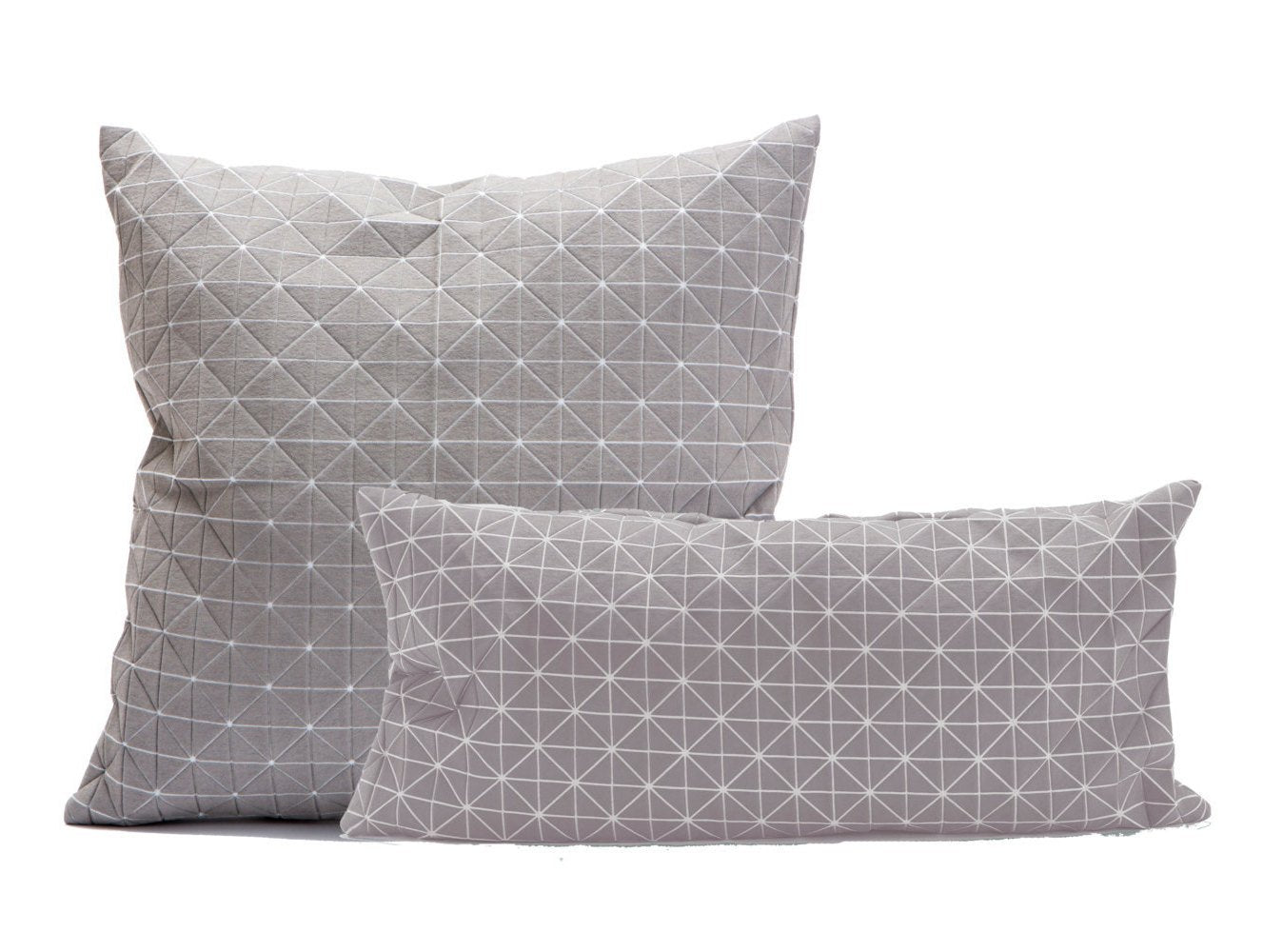 Two origami geometric pillow cases 50x50 cm/19.5X19.5 inch & 60x30 cm/23.5x11.8 inch, Pair of  folding cushion covers, Home accessory