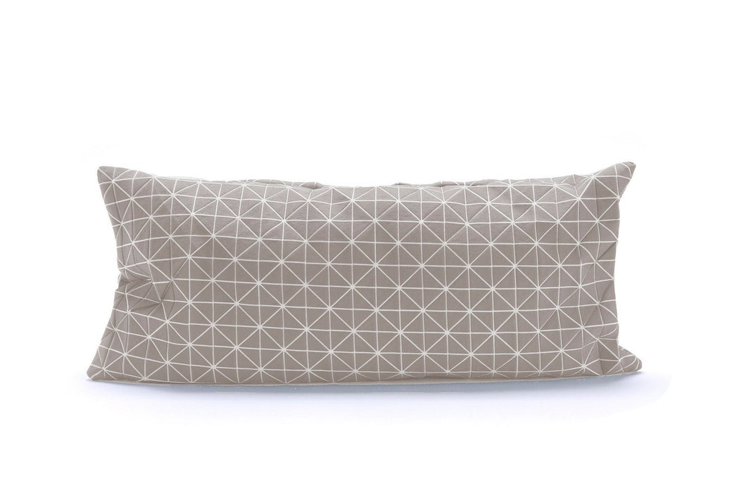 Grey origami geometric rectangle pillow cover 30X60 cm, 11.8X23.6 inch, Printed folding cushion Home decor accessory, Geo pillow