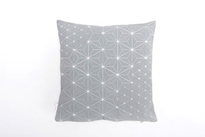 Geometric Japanese inspired decorative design, 15.7x15.7”. Removable cotton pillow cover,  Gray designer throw cushion cover, Tamara pillow