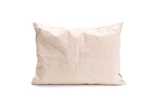 White and Beige origami throw pillow cover 55x40 cm, 21.6X16 ", Printed geometric cushion cover. Irad pillow