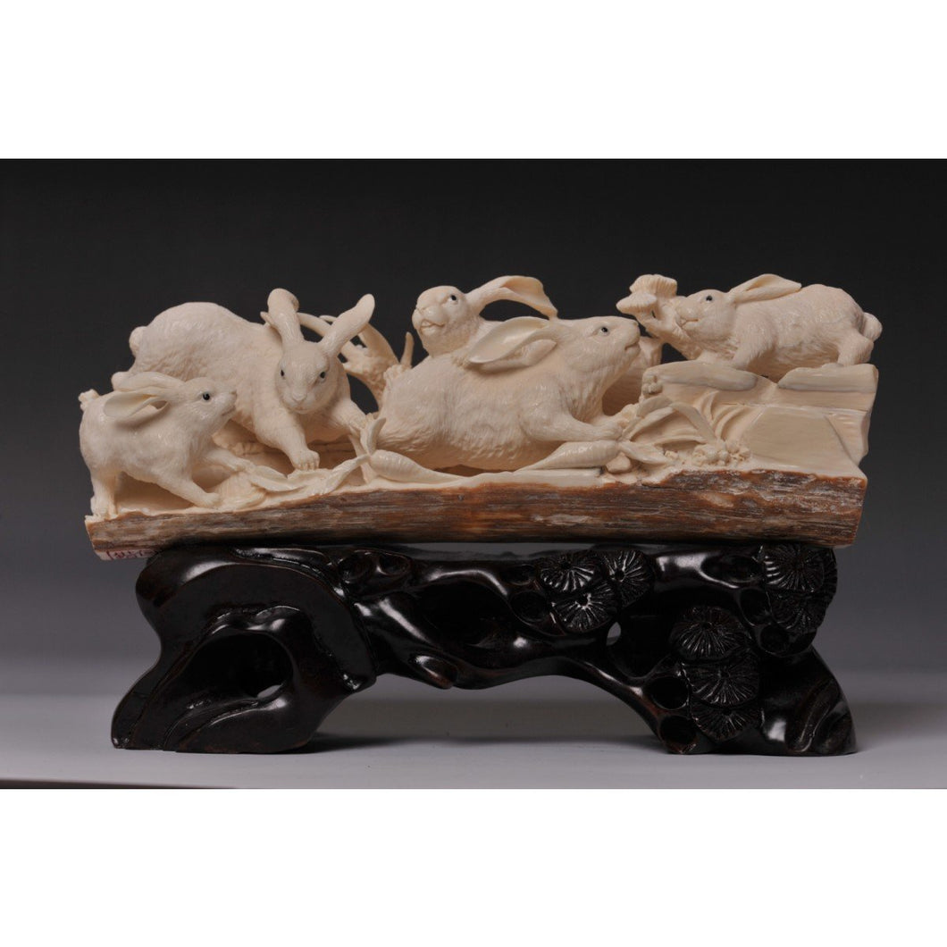 Mammoth Ivory- Rabbits Playing