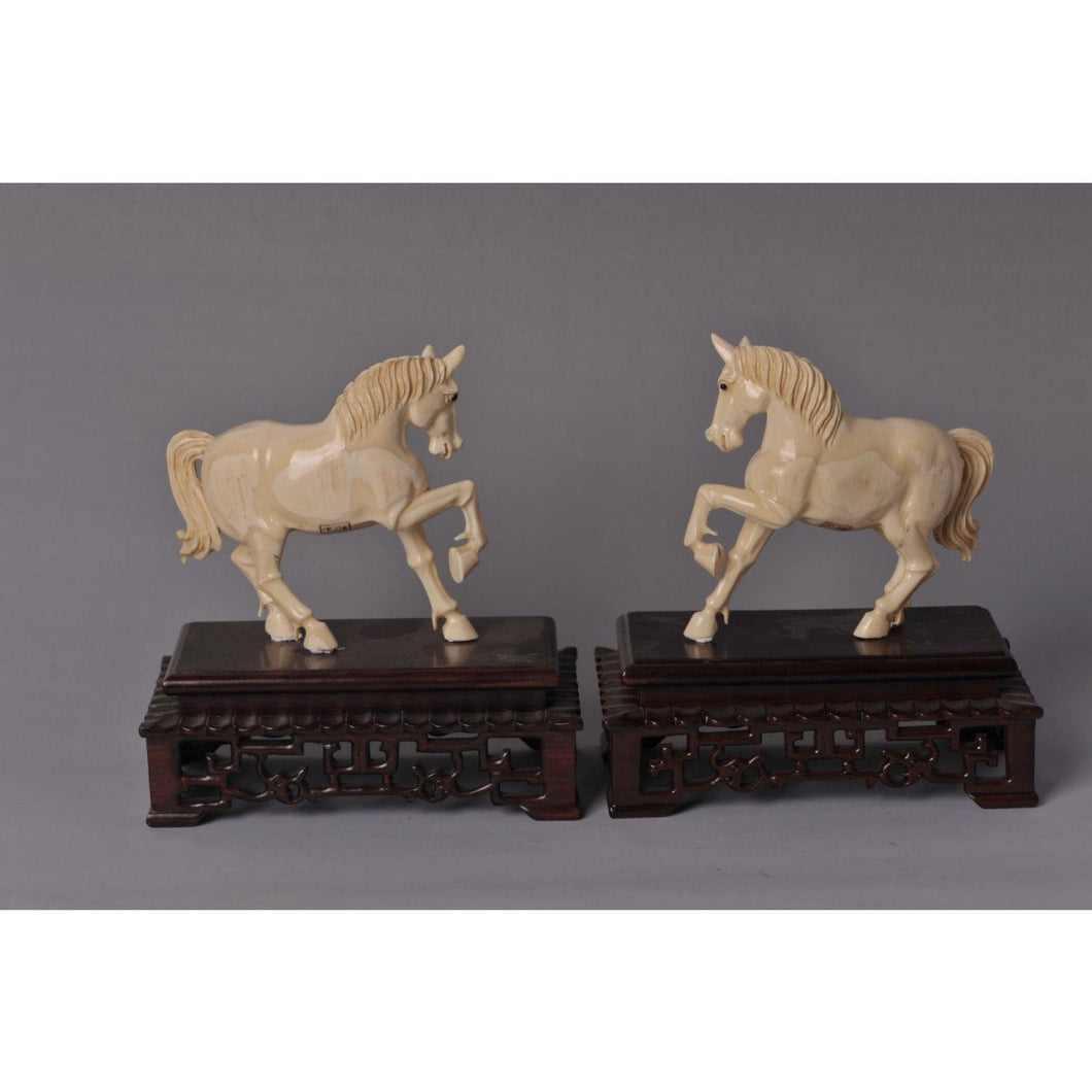 Mammoth Ivory - Pair of horses