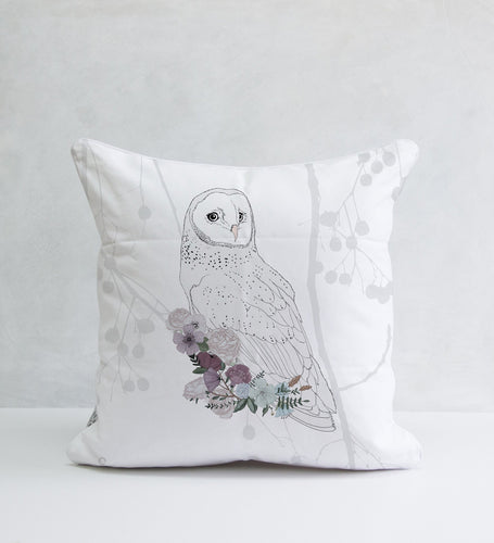 Decorative Pillow - White Owl